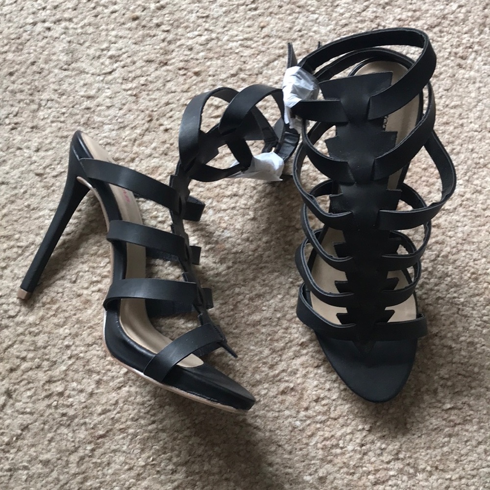 Black heeled sandals